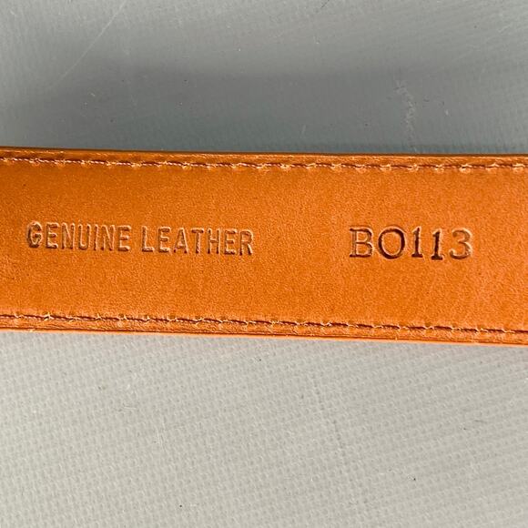 ALDEN Size 32 Brown Silver Leather Belt - Picture 6 of 9